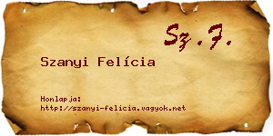Szanyi Felícia névjegykártya
