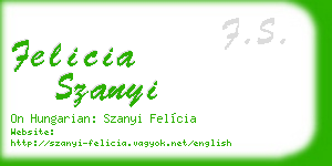 felicia szanyi business card